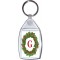 Christmas Holly wreath with a Red letter 'G' - Keyring