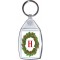 Christmas Holly wreath with a Red letter 'H' - Keyring