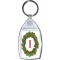 Christmas Holly wreath with a Red letter 'I' - Keyring