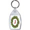 Christmas Holly wreath with a Red letter 'J' - Keyring