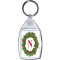 Christmas Holly wreath with a Red letter 'N' - Keyring