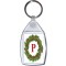 Christmas Holly wreath with a Red letter 'P' - Keyring