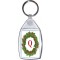 Christmas Holly wreath with a Red letter 'Q' - Keyring