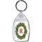 Christmas Holly wreath with a Red letter 'R' - Keyring