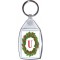 Christmas Holly wreath with a Red letter 'U' - Keyring