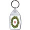 Christmas Holly wreath with a Red letter 'W' - Keyring