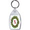 Christmas Holly wreath with a Red letter 'X' - Keyring