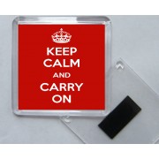 Keep Calm and Carry On - Square Acrylic Fridge Magnet