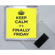 Keep Calm It's Finally Friday - Square Acrylic Fridge Magnet