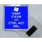 Keep Calm and Ctrl Alt Del - Square Acrylic Fridge Magnet