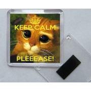 Keep Calm Pleeease! - Square Acrylic Fridge Magnet