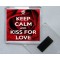 Keep Calm and Kiss for Love - Square Acrylic Fridge Magnet