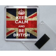 Keep Calm and Be British - Square Acrylic Fridge Magnet
