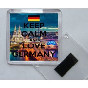 Keep Calm and Love Germany - Square Acrylic Fridge Magnet