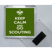 Keep Calm and Go Scouting - Square Acrylic Fridge Magnet