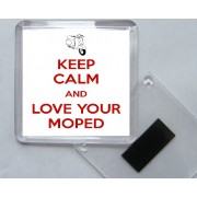 Keep Calm and Love Your Moped - Square Acrylic Fridge Magnet