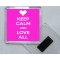 Keep Calm and Love All - Square Acrylic Fridge Magnet