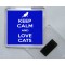 Keep Calm and Love Cats - Square Acrylic Fridge Magnet