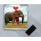 Keep Calm and Love Elephants - Square Acrylic Fridge Magnet