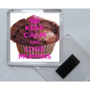 Keep Calm and Love Muffins - Square Acrylic Fridge Magnet