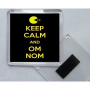 Keep Calm and Om Nom - Square Acrylic Fridge Magnet