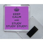 Keep Calm and Study Study Study! - Square Acrylic Fridge Magnet