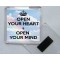 Open Your Heart & Open Your Mind - Square Acrylic Fridge Magnet