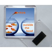 Think Outside the Bowl - Square Acrylic Fridge Magnet