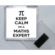 Keep Calm I'm a Maths Expert - Square Acrylic Fridge Magnet