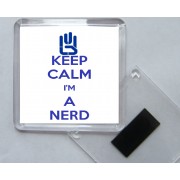 Keep Calm I'm a Nerd - Square Acrylic Fridge Magnet