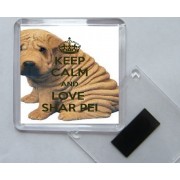 Keep Calm and Love Shar Pei - Square Acrylic Fridge Magnet