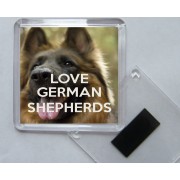 Love German Shepherds - Square Acrylic Fridge Magnet