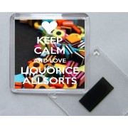 Keep Calm and Love Liquorice Allsorts - Square Acrylic Fridge Magnet