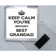 Keep Calm You're Britain's Best Grandad - Square Acrylic Fridge Magnet