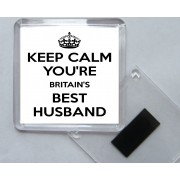 Keep Calm You're Britain's Best Husband - Square Acrylic Fridge Magnet