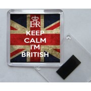 Keep Calm I'm British - Square Acrylic Fridge Magnet