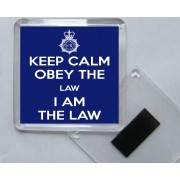 Keep Calm Obey the Law I am the Law - Square Acrylic Fridge Magnet