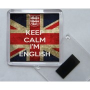 Keep Calm I'm English - Square Acrylic Fridge Magnet