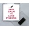 Keep Calm and Love Pigeons - Square Acrylic Fridge Magnet