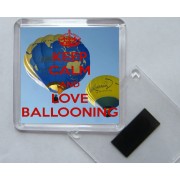 Keep Calm and Love Ballooning - Square Acrylic Fridge Magnet