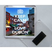 Keep Calm and Love Dublin - Square Acrylic Fridge Magnet
