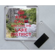 Keep Calm and Love The Lake District - Square Acrylic Fridge Magnet