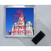 Keep Calm and Love Liverpool - Square Acrylic Fridge Magnet