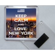 Keep Calm and Love New York - Square Acrylic Fridge Magnet
