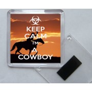 Keep Calm I'm a Cowboy - Square Acrylic Fridge Magnet