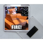 Fire! - Square Acrylic Fridge Magnet