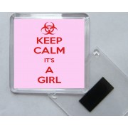 Keep Calm It's a Girl - Square Acrylic Fridge Magnet