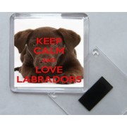 Keep Calm and Love Labradors - Square Acrylic Fridge Magnet
