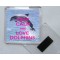 Keep Calm and Love Dolphins - Square Acrylic Fridge Magnet