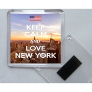 Keep Calm and Love New York - Square Acrylic Fridge Magnet